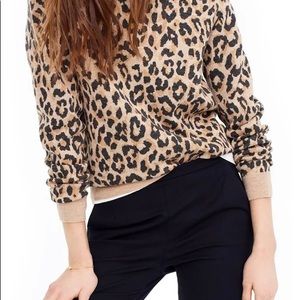 J.Crew Cheetah Print Merino Wool Sweatshirt